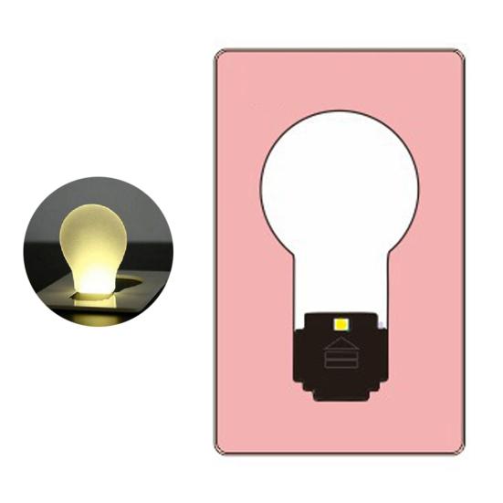 Bærbar Ultra-tynn Mini LED lommebok lomme Kredittkortstørrelse Lampe Nattlys