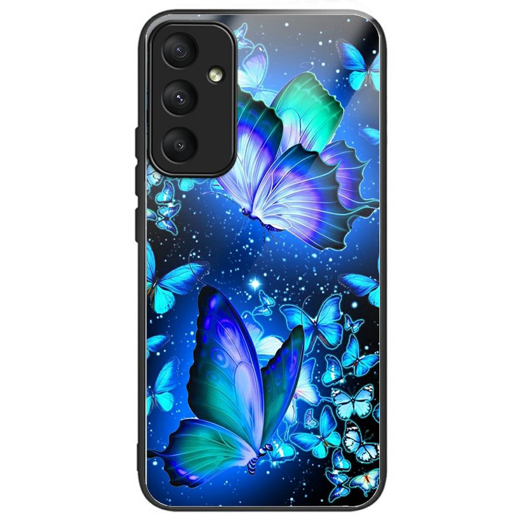 For Samsung Galaxy S24 FE Case Pattern Printing Tempered Glass TPU Drop-Proof Phone Cover