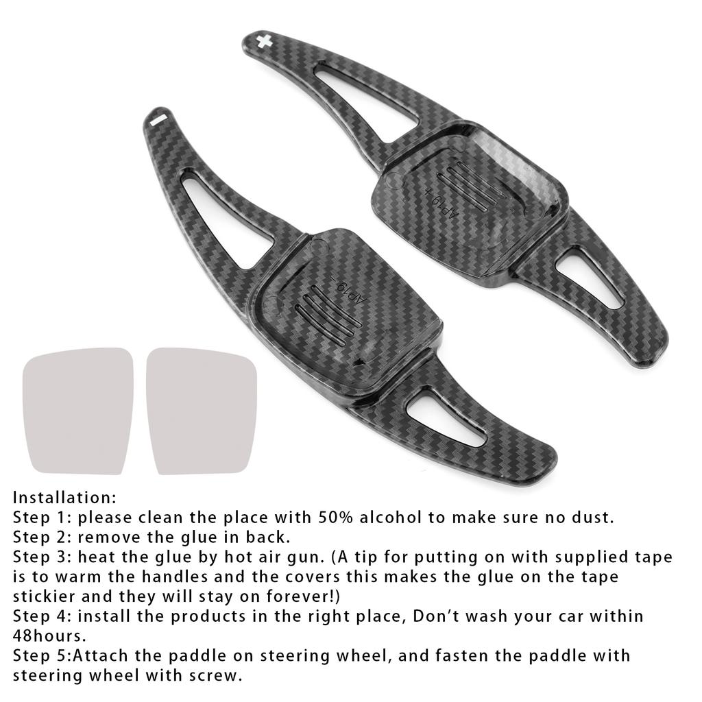 Carbon Look Steering Wheel Paddle Shifter Extension For VW Golf 8 Tiguan