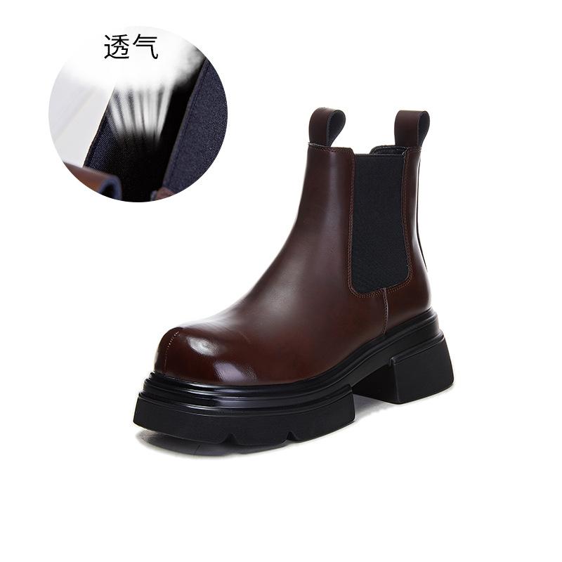 Retro polished cigarette boots women's 2025 autumn new thick heel Chelsea boots women's casual short boots women's versatile women