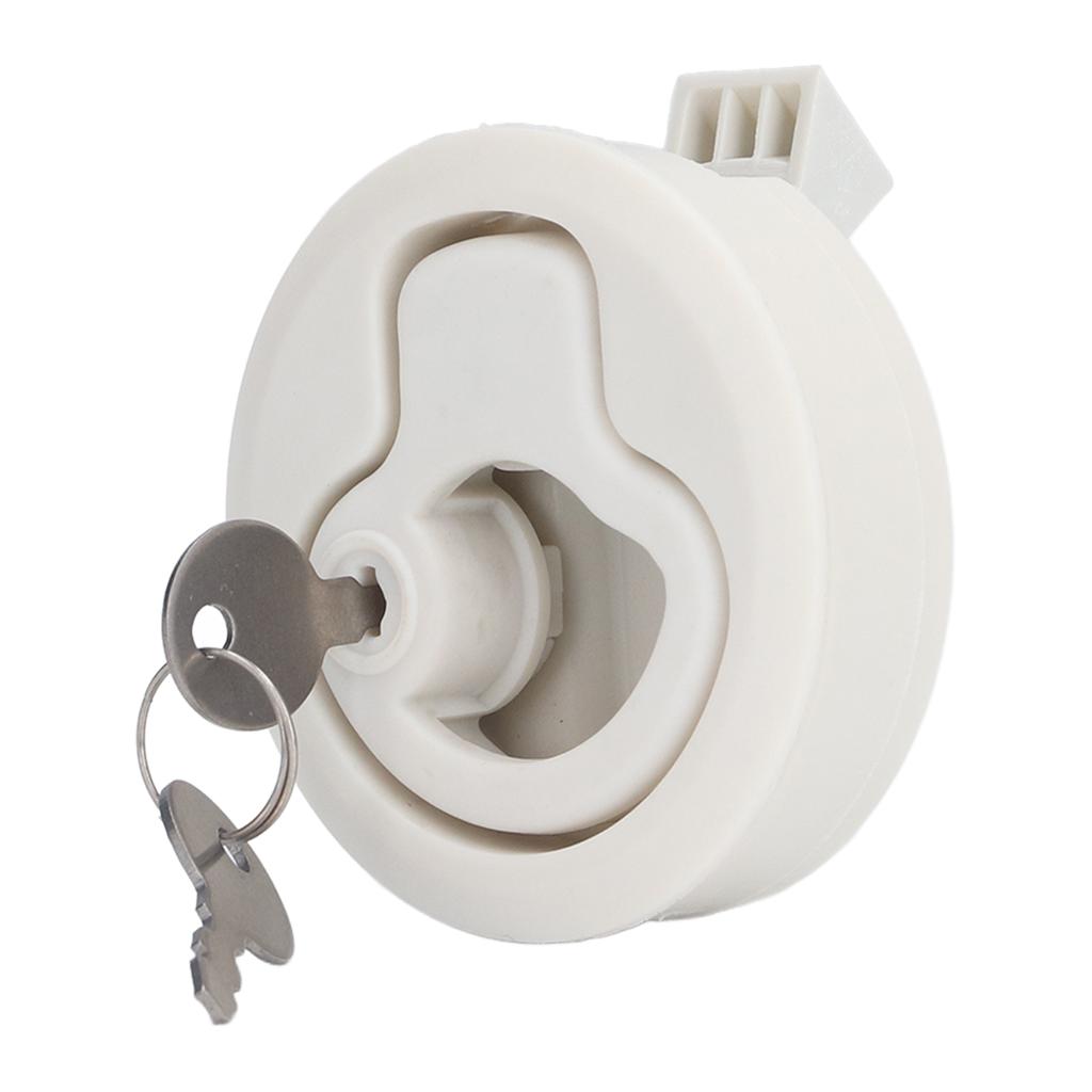 Motorhome Cabinet Door Lock Embedded Round Zinc Alloy with 2 Keys Anti Rust Slip for Yacht Home