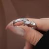 Cute Puppy Luminous Couple Rings Glow In Dark Valentine's Day Gift Cat Dog Opening Ring  Couple