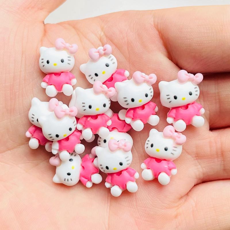 20Pcs Cute Mini Cartoon Kitten Animal Resin Figurine Crafts Cabochon Ornament Jewelry Manicure Hairpin Making Accessories A128