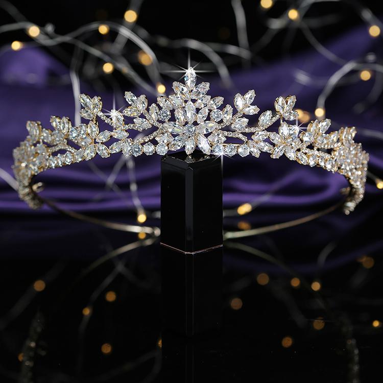 Drop Shipping Squisita Tiara da Matrimonio Carina Zircone Cubico Strass Accessori per Capelli Sposa Corona Donna BC5523 Corona Principessa