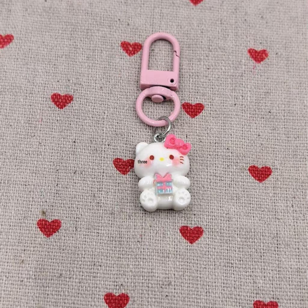 Versatile Cute Cartoon Cat Resin Pendant Backpack Charm for Students and Kids Keychain