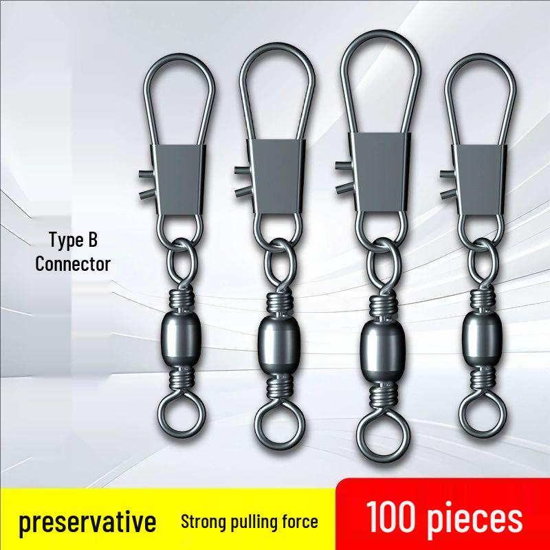 Type B Snap Swivel Barrel-Shaped Figure-8 Ring Connector for Sea Rod Fishing