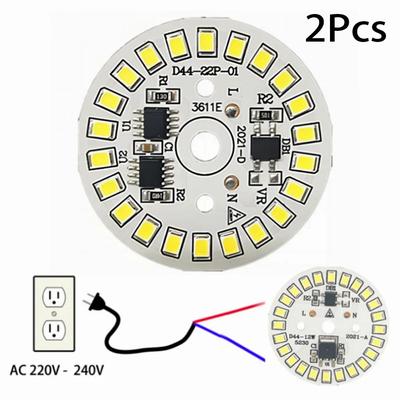 2 Stück LED-Chip für Lampenbirne 3W 5W 7W 9W 12W SMD 2835 Runde Lichtperlen AC 220V Birnenchip Beleuchtung Scheinwerfer