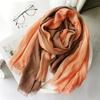 Unisex Cotton Linen Scarf Autumn Winter Gradient Scarves Long Soft Lady Shawls and Wraps Male Accessories Short Tassel Bufanda