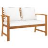 Day and Night - Day and Night Garden Bench 120 Cm with Cream Cushions Solid Acacia Wood