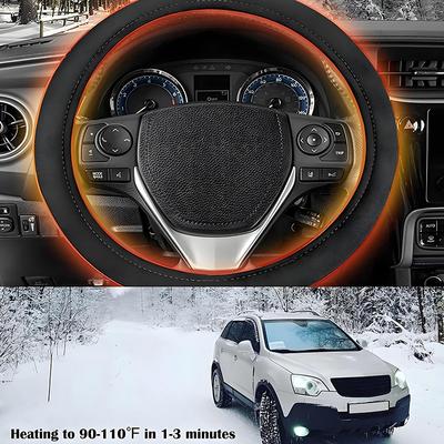 12V Verwarmde Stuurwielhoes Warm In Winter Universele Pasvorm Stuurwielbeschermer Buiten Voor Auto's Vrachtwagens Bestelwagens Auto-accessoires