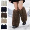 Fellimitat Lockiges Flauschiges Beinwärmer 40cm Knielang Mädchen Socken Warmer Knieschutz Spicy Girls