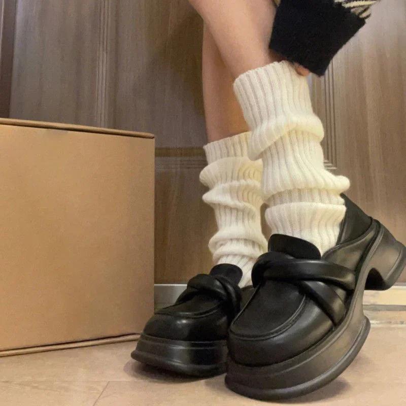 Girl Leg Warmers Women Medium Length Wool Knitted Foot Cover Arm Warmer Autumn Winter Crochet Heap Socks Boot Cuffs Stockings