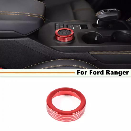 For -2025 Ford Ranger Raptor Red Center Drive Mode Selector Knob Trim Ring