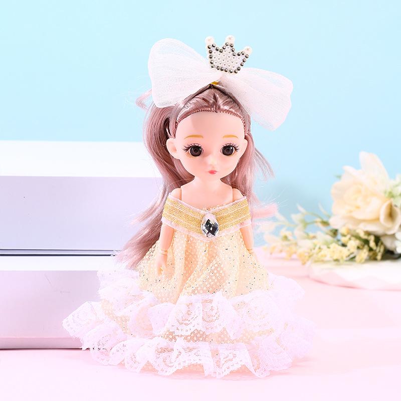 

17см Многосуставная Кукла Барби для переодевания Ручная игрушка для девочки кремовый