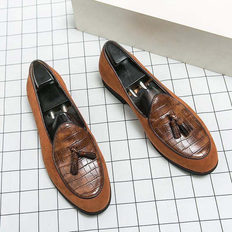 Fashion Casua Leather Shoes For Men Trend Slip On Social Leather Shoes Men Yuppie Office Party Shoes Loafers Male