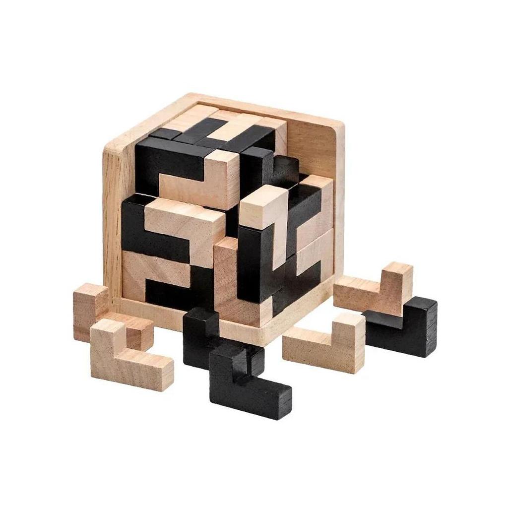 3D Cube Puzzle Luban Interlocking Creative Educational Wooden Toy Brain IQ Mind Early Learning Game Gift For Children Letter 54T