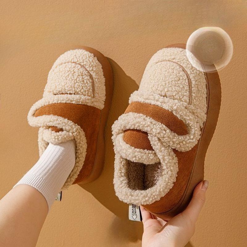 New Style of Slippers, Thick-soled, Anti-slip, Warm and Fleece Padded Cotton Shoes for Women