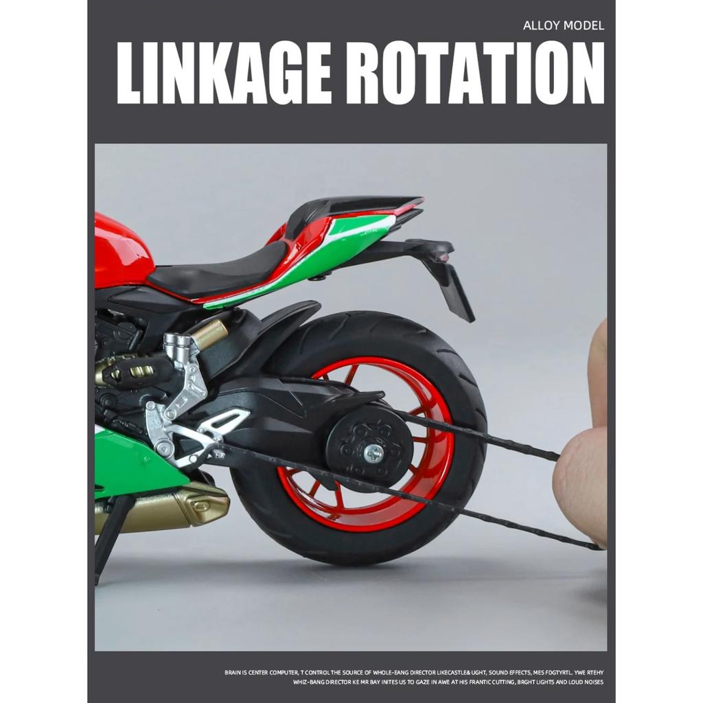 1/12 Ducati 1199 Panigale Assembled Version Motorcycle Model Toy Vehicle Collection Shork-Absorber Off Road Autocycle Toy