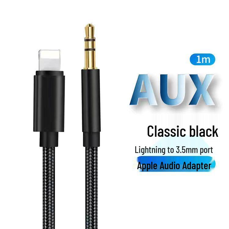

Apple iPhone 14 AUX Audio Cable for 3.5mm Connection: Connect to Car Speakers, Earphones 1 meter чорний