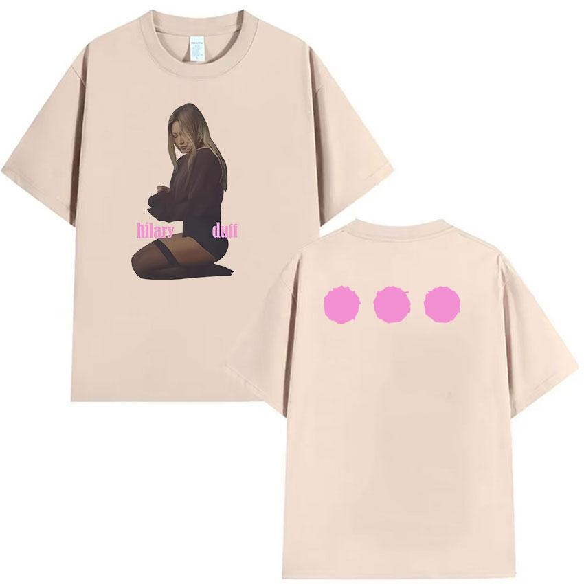 Hilary Duff Tour 2026 Merchandise T-shirt Unisex Dames Harajuku Kleding Esthetische Tops T-shirts Casual 100% Katoen Korte Mouw T-shirt
