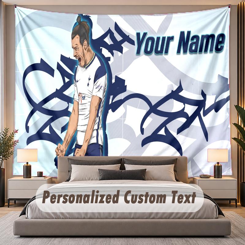 Custom Name Text Tapestry Harry Kane Personalized Polyester Wall Tapestry For Bedroom And Room