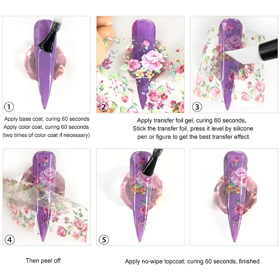 Nail Art Transfer Foil Gel 7.3ml Soak Off UV/LED Easy Apply Manicure Enamel Gel Polish