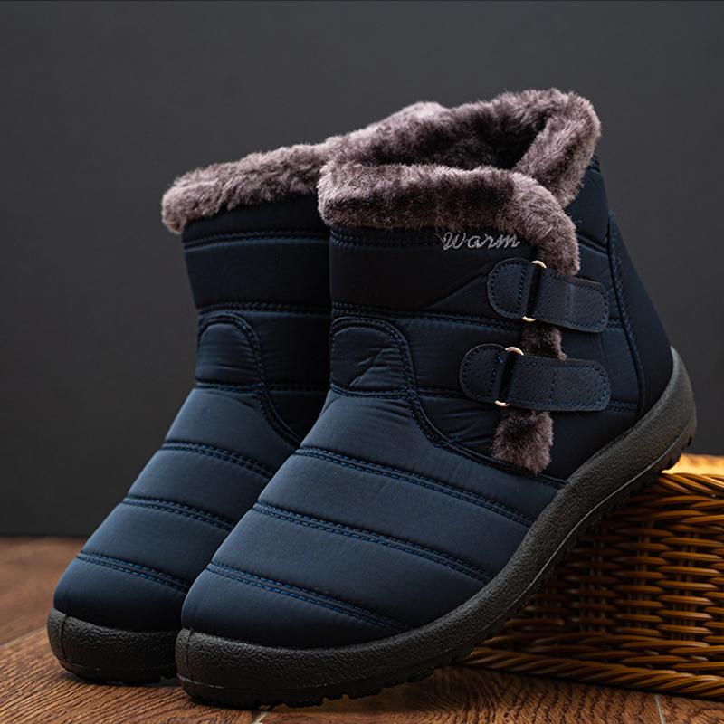 Stiefel für Damen, Winter-Stiefeletten, warme Pelzstiefel, Damenstiefel, Schuhe, flache Stiefel, warme Stiefel, Schneestiefel in Übergröße
