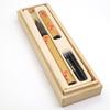 akashiya Natural Bamboo Brush Pen 'Cherry Blossom' In Paulownia Box (AK3200MK-25) + Cartridge Spare Ink 3-Pack (SKI-200), 2-Piece Set