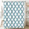 Teal Geometric Shower Curtain Modern Abstract Waterproof Bathroom Decor Set Vintage Style Washable Fabric Backdrop