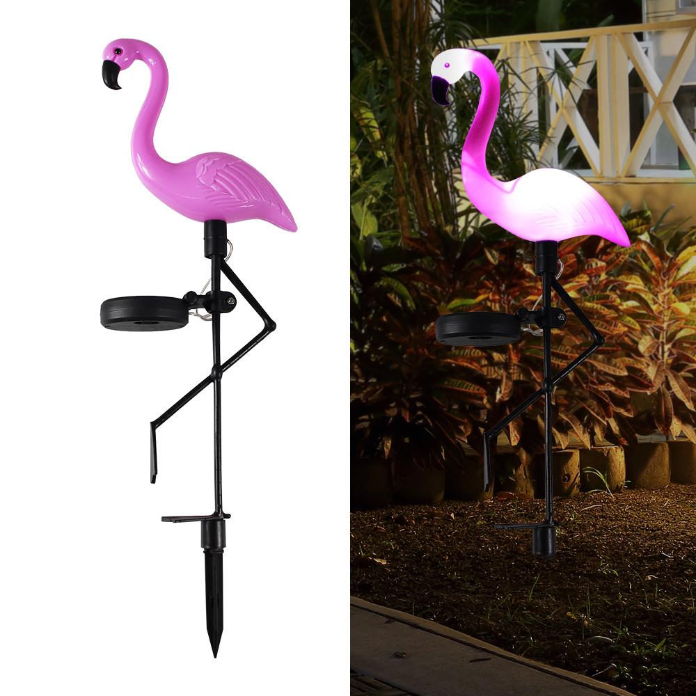 Solar Flamingo Garden Decor Outdoor Waterproof Landscape Lights Villa Lawn Lamp Patio Walkway Lights Holiday Pathway Decoration