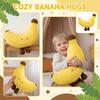 Soft Plush Banana Stuffed Toy with Embroidered Face and Plush Legs Cute Fruit Shaped Pillow for Kids and Collectors