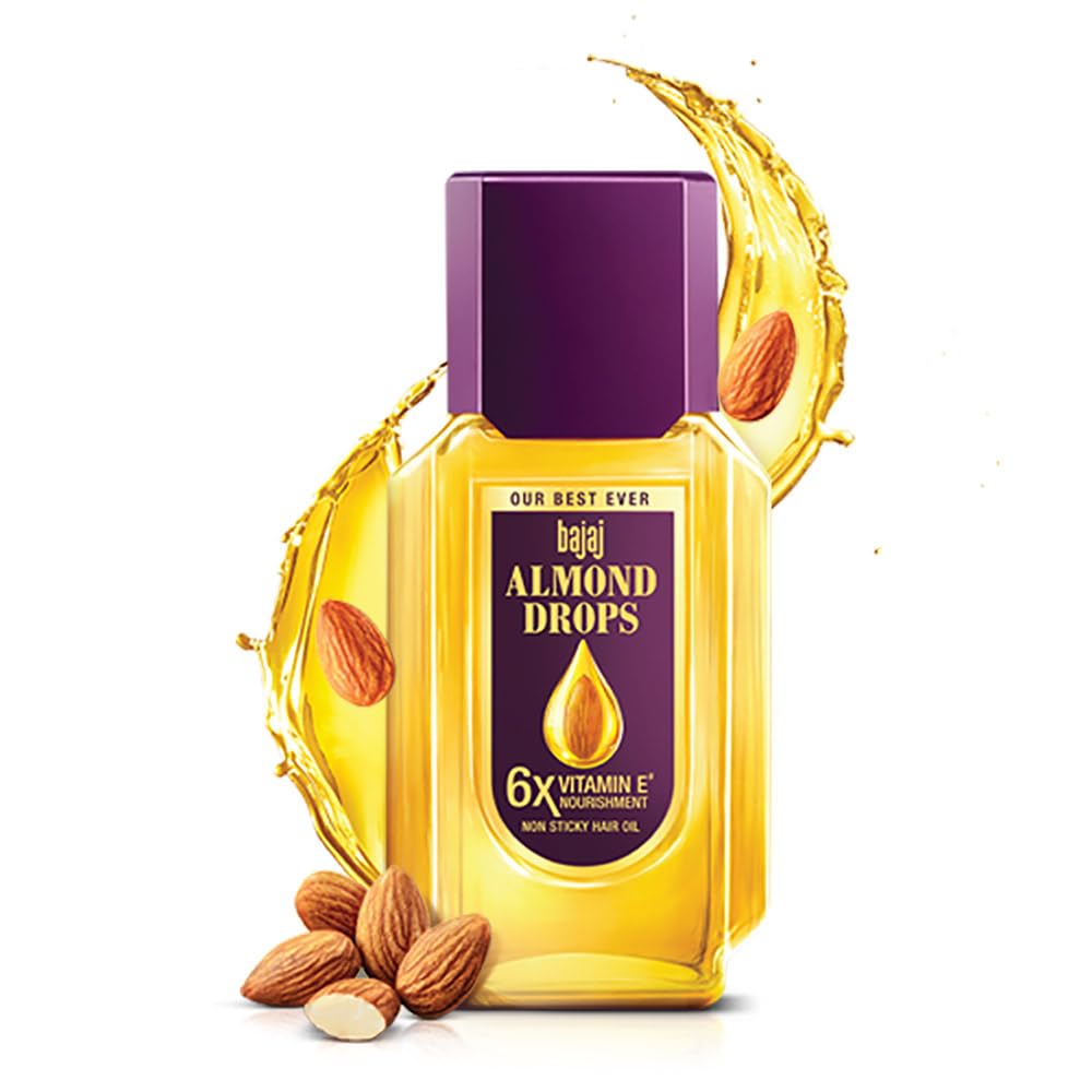 Bajaj Almond Drops Hair Oil 95ml Pack Of 1 For Hair Fall Control Shiny Non-Sticky Nourishing Hair Care