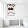 Vintage Angus Beef Chart Metal Sign, Black Angus Bull Cuts Info Tin Poster, Distressed Old Poster Style Wall Decor for Kitchen B