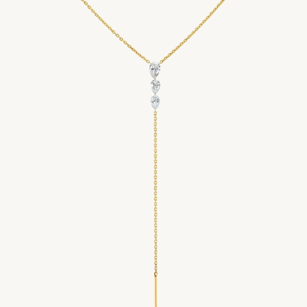 European Retro Gradient Water Drop Rhinestone Pendant Necklace - Elegant Birthday Gift for Girlfriend