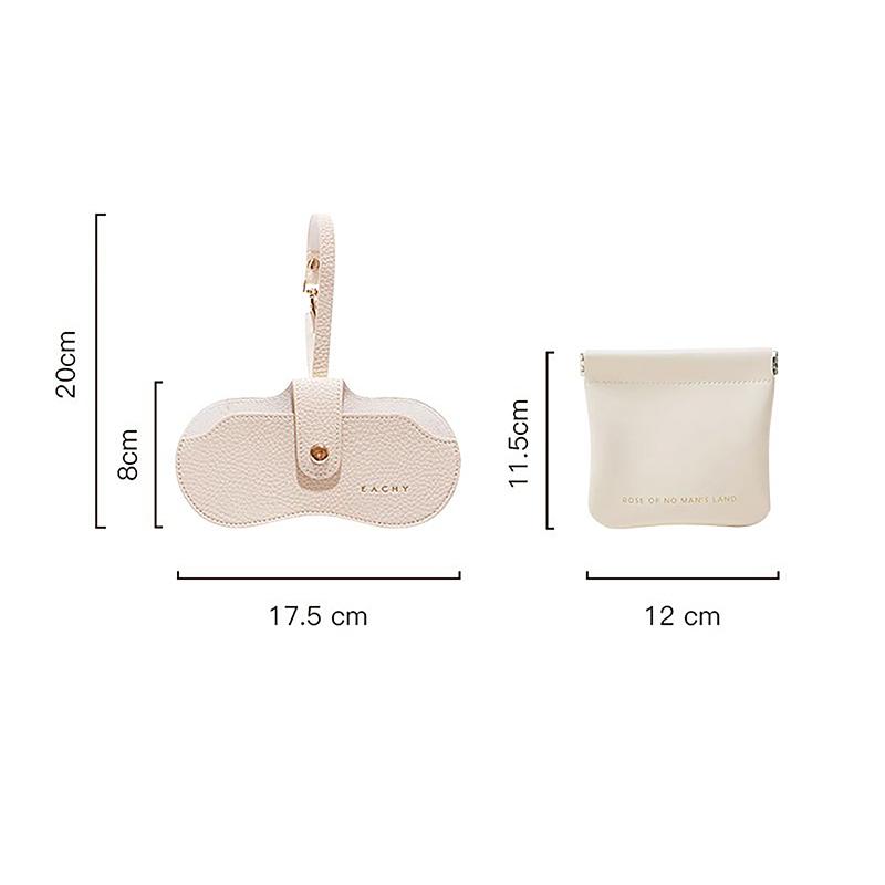 Pu Leather Glasses Bag Travel Portable Sunglasses Protective Cover Pendant Organizer Bag For Women Men Eyewear Accessory