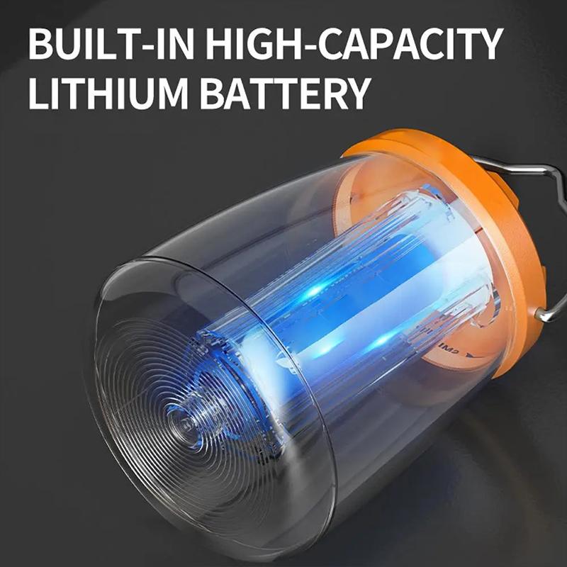 LED Camping Lights Built-in Battery USB Rechargeable Lamp Outdoor Tents Hanging Lantern Waterproof Night Light Emergency Light
