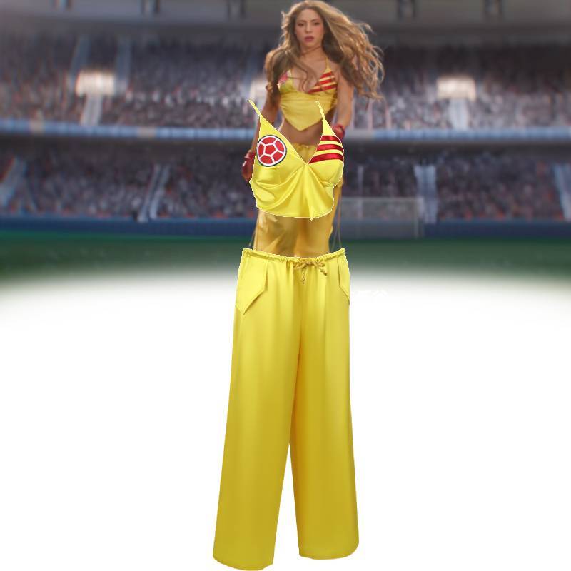 Shakira Global Football Cup Theme Cosplay Attire For Game Day Events And Fan Gatherings