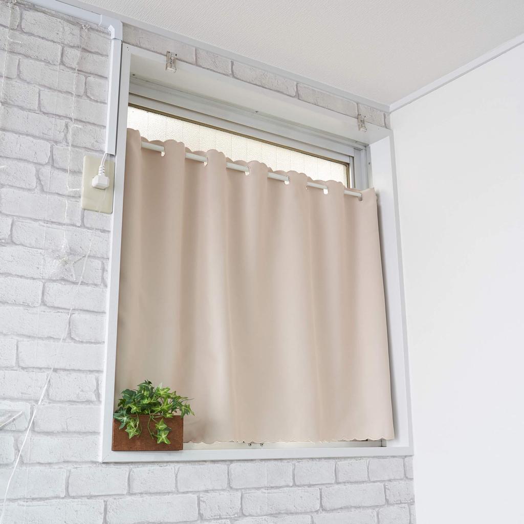 Cloth Shop Nunoya Cafe Curtain for Small and Insulating 1 Light Width 100cm X Length 90cm Windows, Heat-Shielding [Beige [Level Blocking] [1 Panel]]