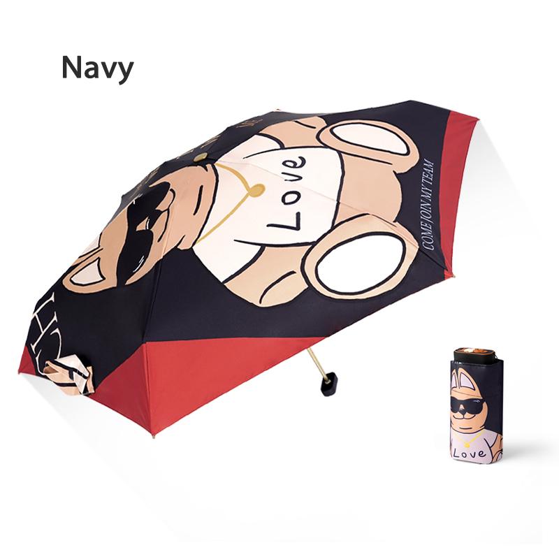 Summer Mini Folding Umbrella for Women Cartoon UV Protection Parasol Umbrella for Girls Sun Shade Cute Umbrella Foldable Pocket