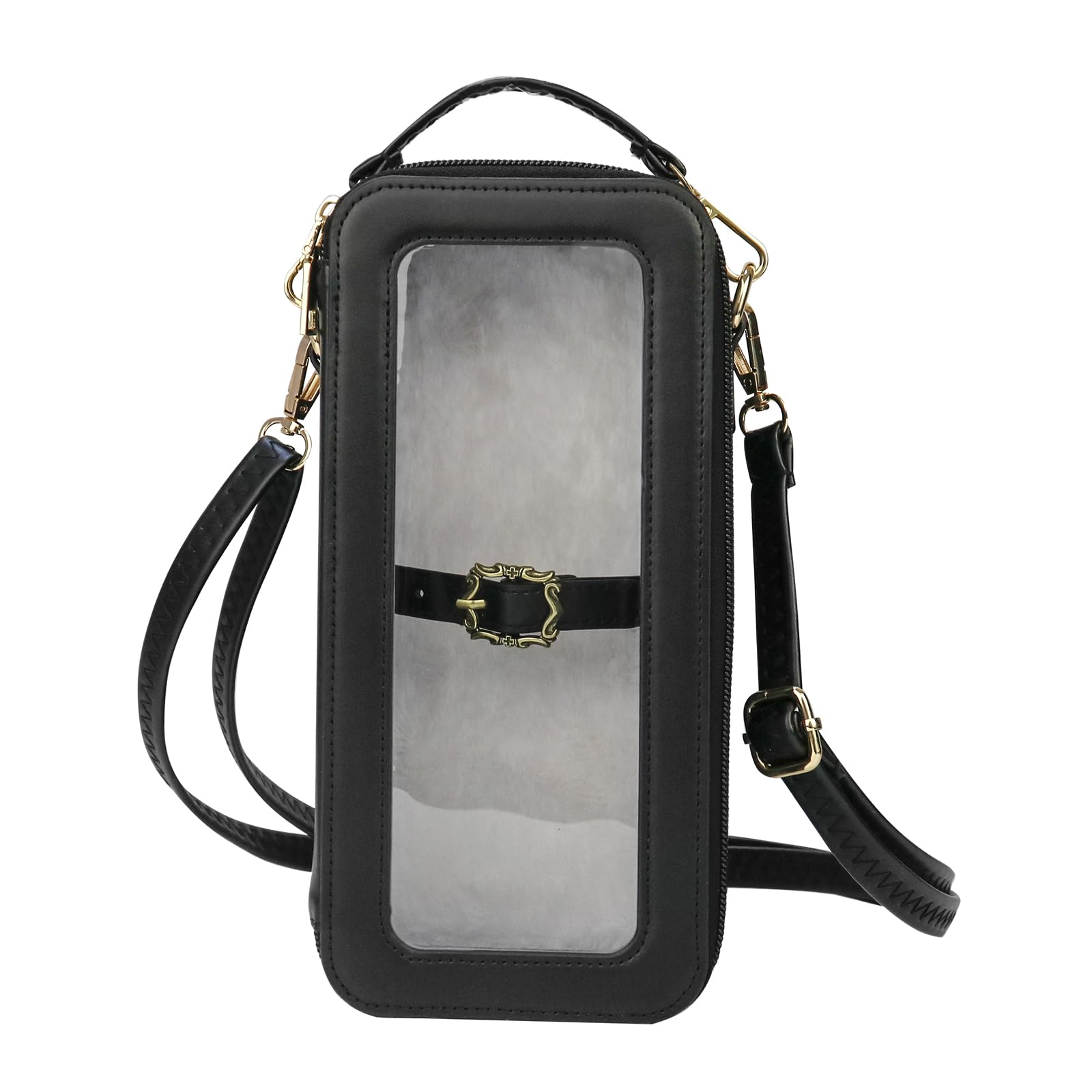 

Storage Pouch for 1/8 Scale BJD Dolls, Box-Shaped, with Protective Cover, Shoulder Bag, Portable, Transparent Window, Storage & Display, Black