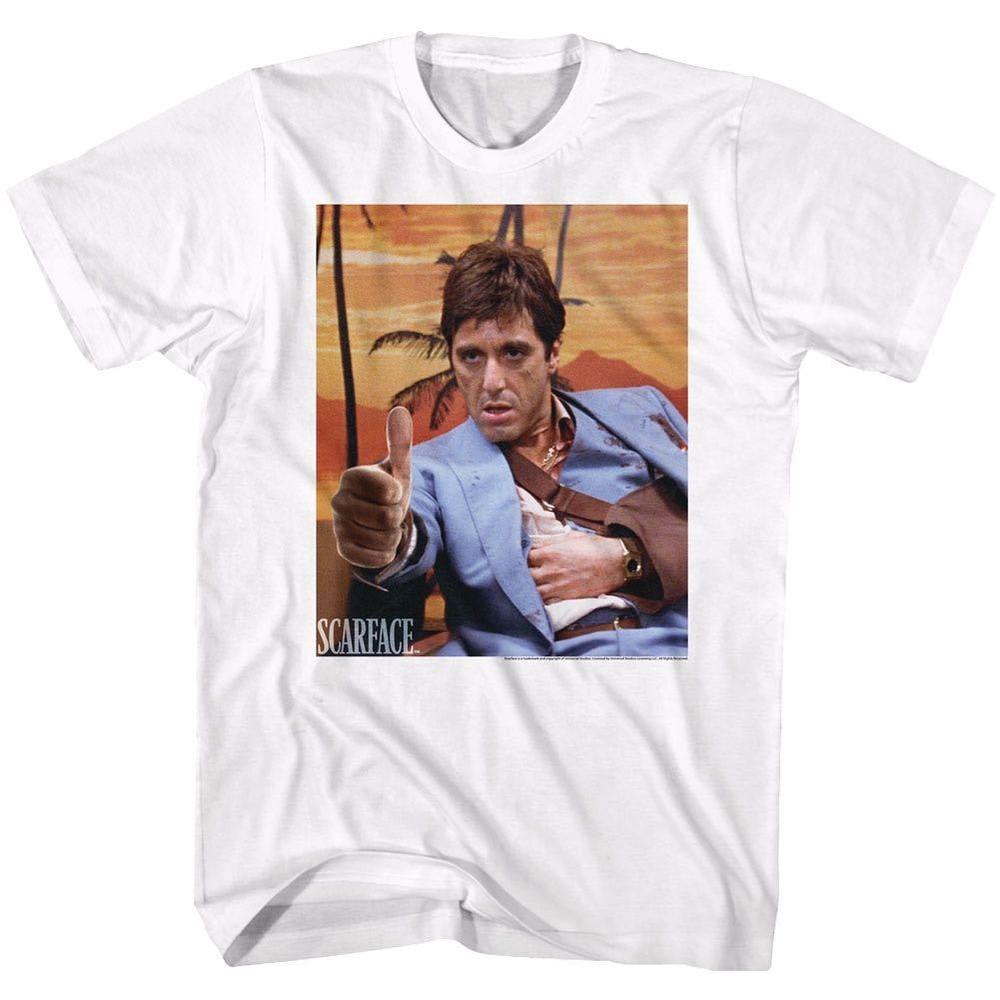 MEN039;S OFFICIAL Scarface Movie AL PACINO T-SHIRT AMMO in White Cotton in SM5XL Unisex T-Shirt XXL