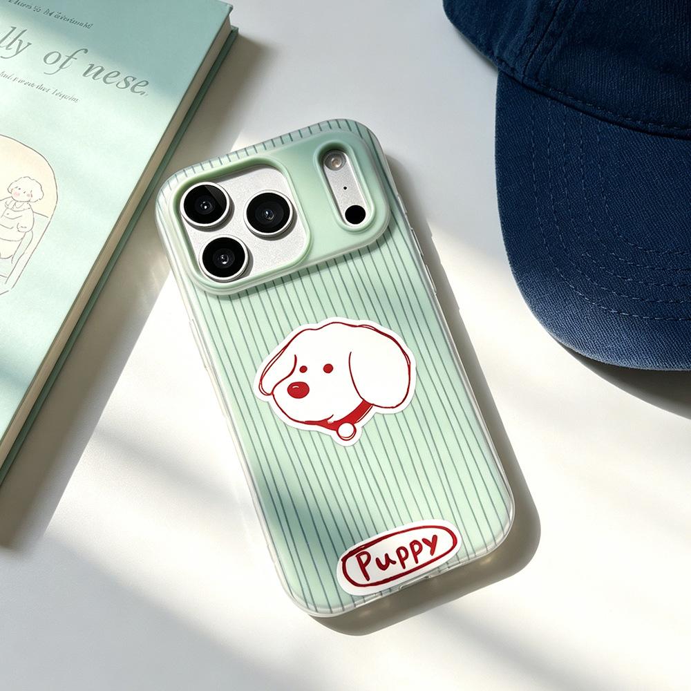 Vertical line puppy is suitable for oppo Huawei Apple 11pro mobile phone case simple 11pro matte iPhone11PM female