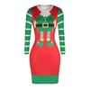 Stylish Knitted Christmas Elf Jumper Dress For Women With Classic Print Design