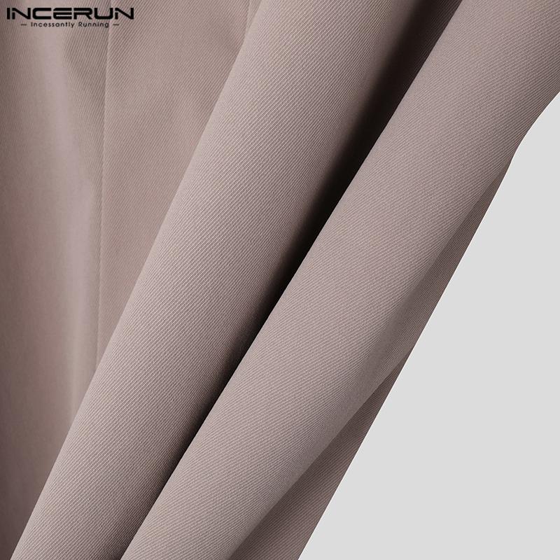 INCERUN Cardigans Casuais Soltos Masculinos com Decote V, Manga Flare Irregular e Decote V com Um Botão