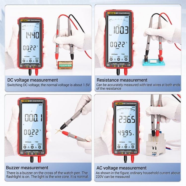 ANENG 681 LCD Digital Display Screen Smart Automatic Range Rechargeable Multimeter