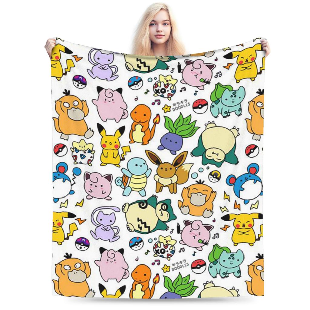 Zabawne pokemonowe Gengar potwór Koc Lekki Cienki Koralowy Polar Pluszowy Wygodny Koc do Rzucania Można Prać w Pralce