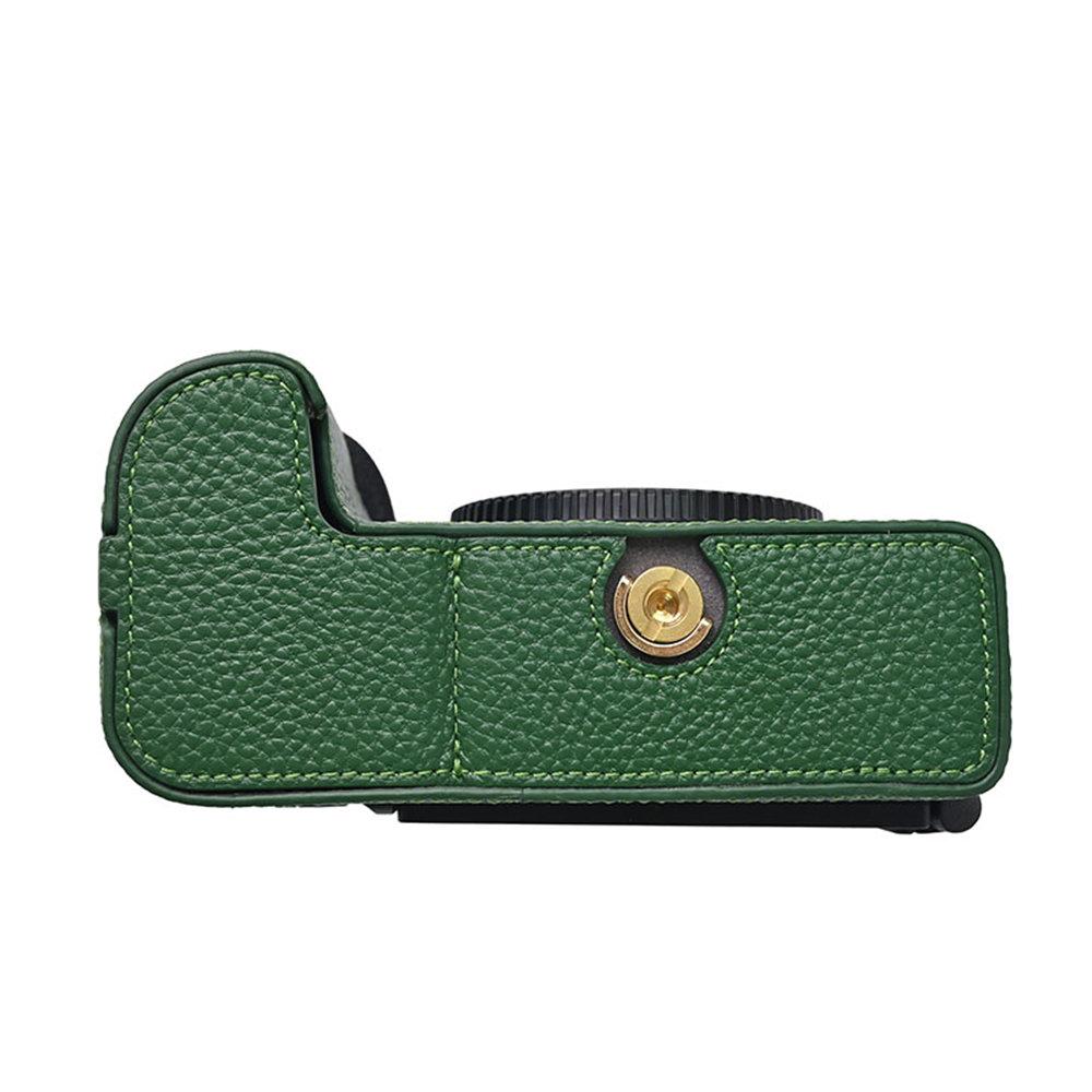 Z 6III Litschi-Leder Echtes Leder Kamera Halbkörperhülle Für Nikon Z6III Z63 Akkuöffnung Bodenabdeckung Mit Riemen