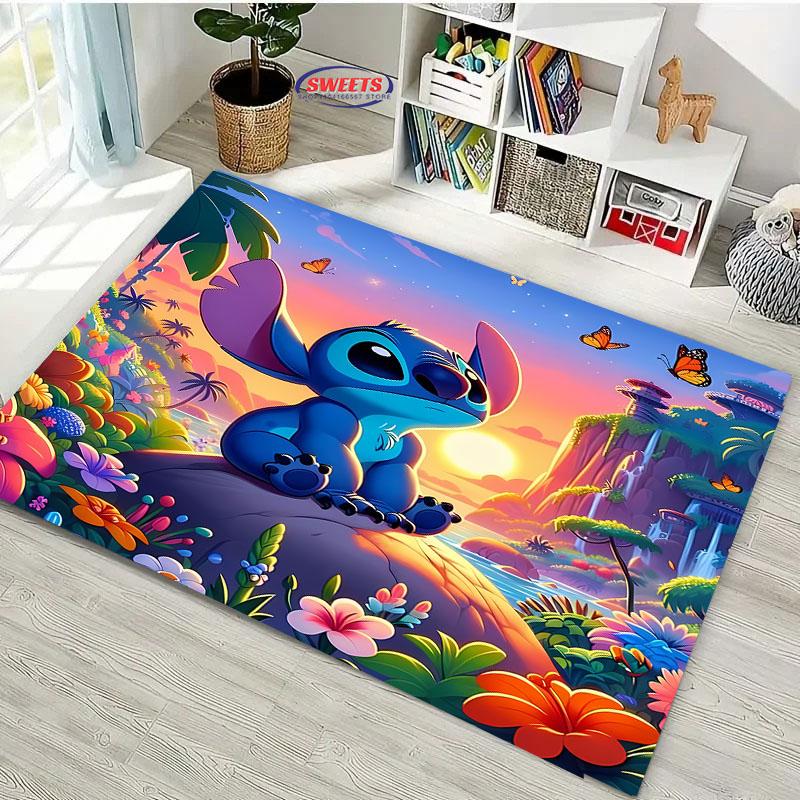 DYWAN NR 4 z motywem Disney Lilo & Stitch! Dywanik do sypialni, salonu, pod łóżko, antypoślizgowy, wykwintny wystrój domu, trwały, można prać w pralce