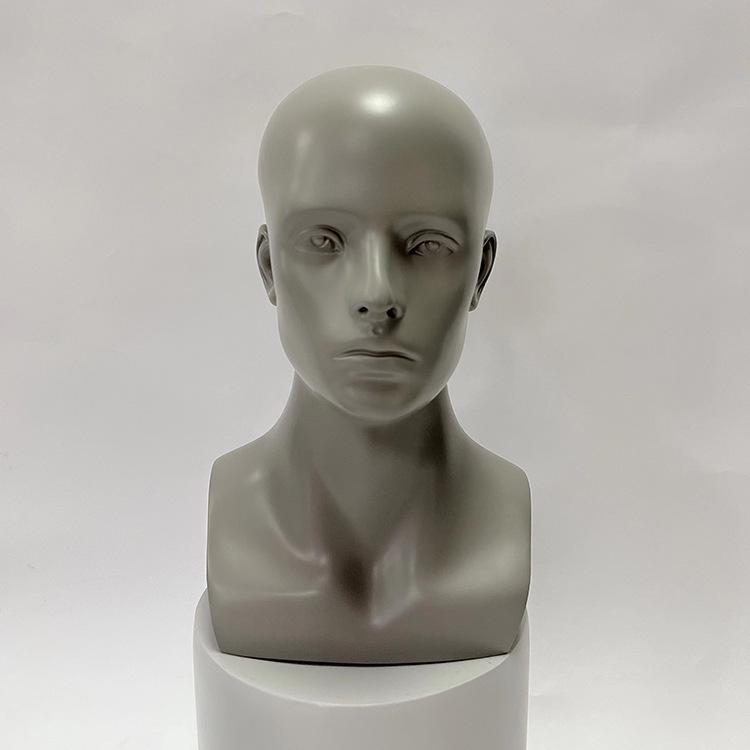 Male Mannequin Head with Shoulders for Hat, Wig, and Eyewear Display