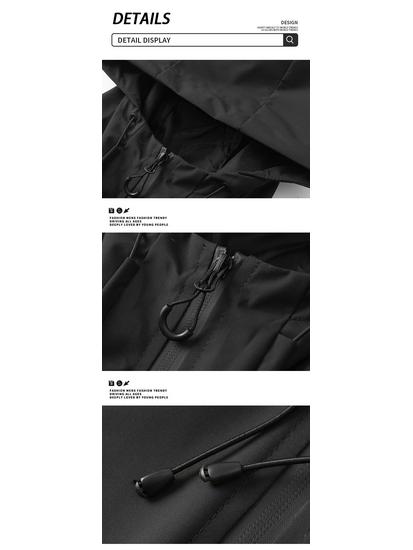 Men's Windproof Hooded Workwear Jacket - Spring & Autumn Casual Trend